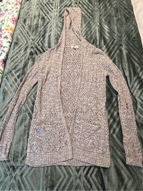 Mudd Hooded Open-Front Cardigan Sweater - Light Purple Heather
